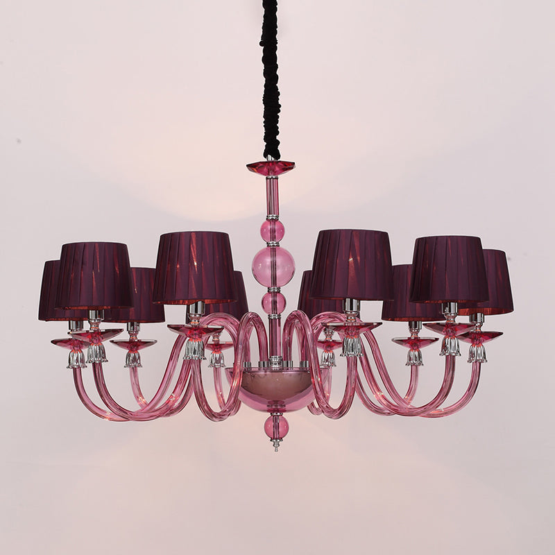 Traditional Starburst Pendant Chandelier Purple Glass Lamp - Rebooters