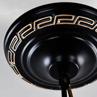 Arched Stained Glass Pendant Chandelier Mediterranean 4 Lights - Rebooters