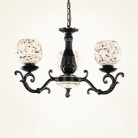 Arched Stained Glass Pendant Chandelier Mediterranean 4 Lights - Rebooters