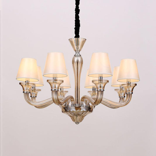 6/8/12 Heads Chandelier Lighting Traditional Fabric Light - Rebooters