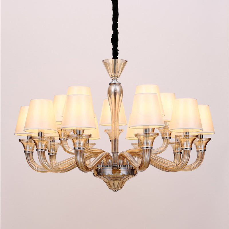 6/8/12 Heads Chandelier Lighting Traditional Fabric Light - Rebooters