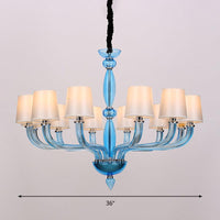 12 Bulbs Ceiling Chandelier Tradition Starburst Glass Light - Rebooters