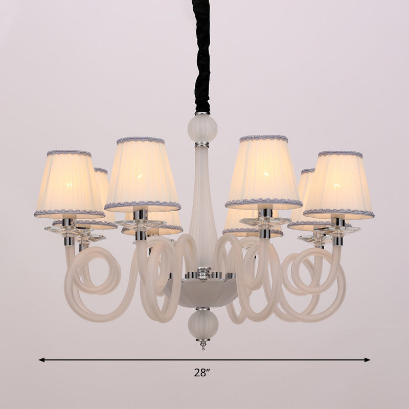 Vintage Swirled Arm Ceiling Chandelier 12 Lights Lamp Fixture - Rebooters
