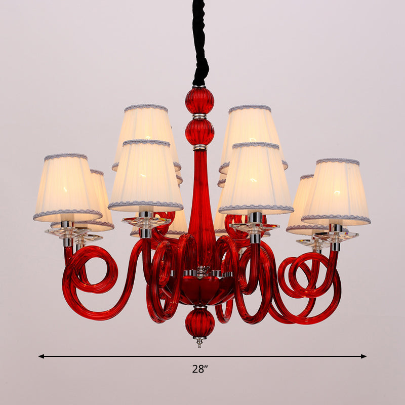 Vintage Swirled Arm Ceiling Chandelier 12 Lights Lamp Fixture - Rebooters
