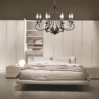 6/8 Bulbs Metal Chandelier Antique Black Starburst Pendant Lamp - Rebooters