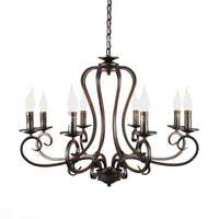 6/8 Bulbs Metal Chandelier Antique Black Starburst Pendant Lamp - Rebooters