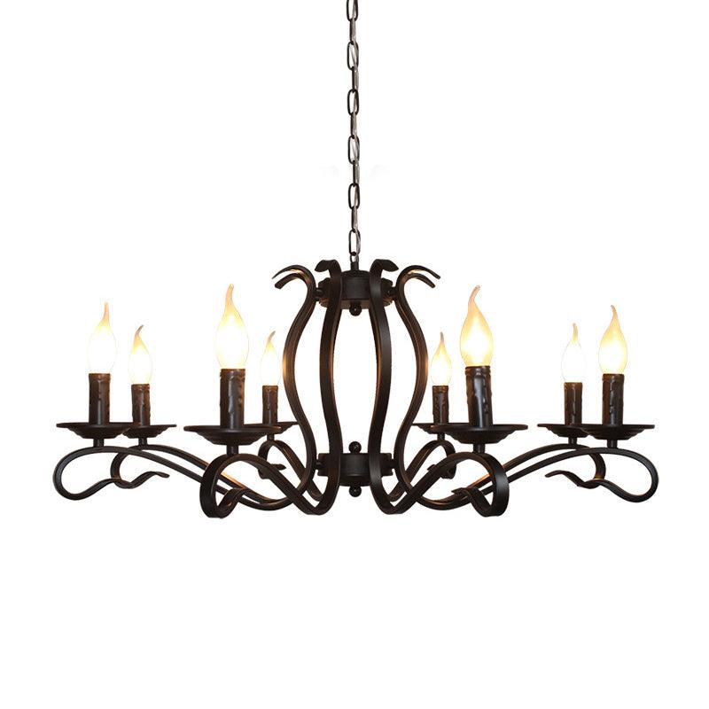 Antique Starburst Chandelier Lighting 5/6/8 Bulbs Black Lamp - Rebooters