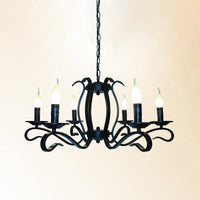 Antique Starburst Chandelier Lighting 5/6/8 Bulbs Black Lamp - Rebooters