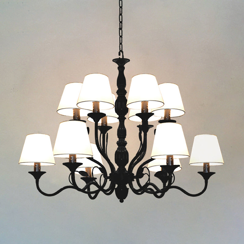 Metal Black Chandelier Lighting Cuvry Arm Vintage Lamp - Rebooters