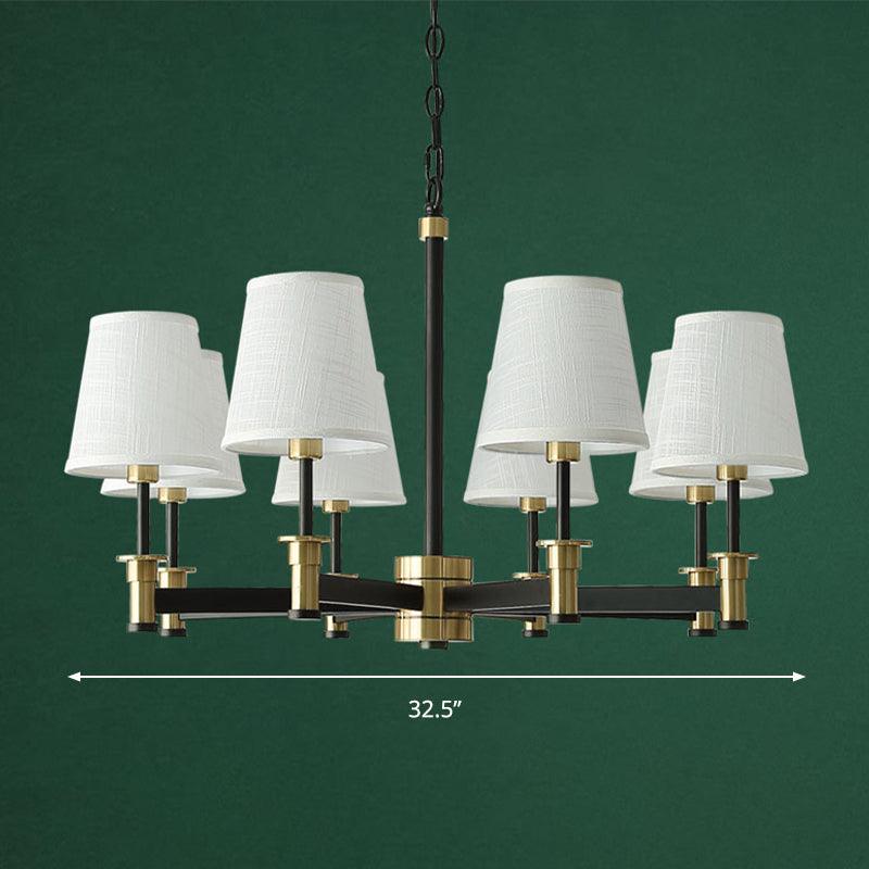 Barrel Pendant Chandelier Contemporary Fabric 6/8 Lights White - Rebooters