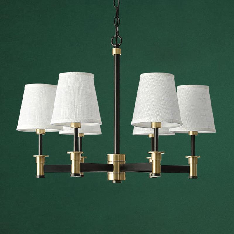 Barrel Pendant Chandelier Contemporary Fabric 6/8 Lights White - Rebooters