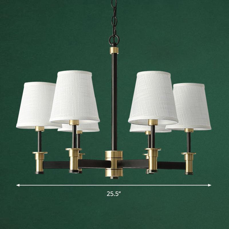 Barrel Pendant Chandelier Contemporary Fabric 6/8 Lights White - Rebooters