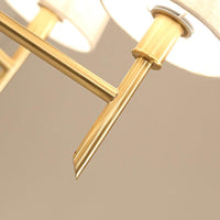 Barrel Living Room Hanging Light Kit Fabric 6 Lights Modern Chandelier Light Fixture in Brass - Rebooters