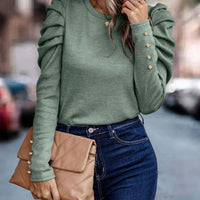 Women's Casual Puff Sleeve Long Sleeve Blouse for All Occasions Rebooters Womens Shirts