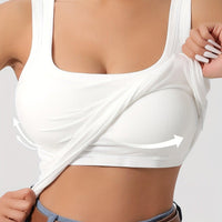 Ribbed Crop Tank Top With Built-In Support For Women Rebooters Womens Shirts