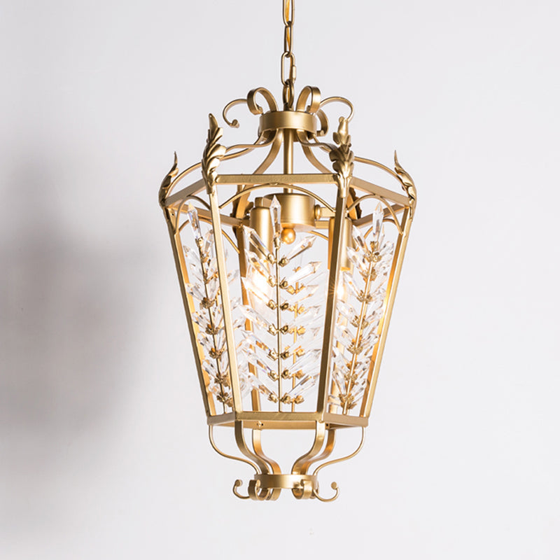 Gold 3 Heads Chandelier Light Traditionalism Metal Lantern - Rebooters