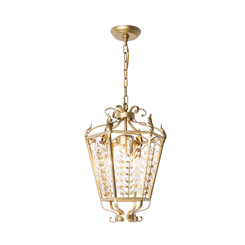 Gold 3 Heads Chandelier Light Traditionalism Metal Lantern - Rebooters