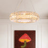 Crystal Gold Hanging Chandelier Donut 6 Lights Pendant - Rebooters