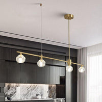 4 Bulbs LED Crystal Hanging Chandelier Gold Polygon Globe Square - Rebooters