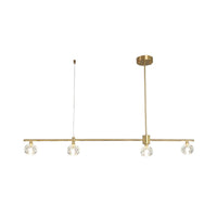 4 Bulbs LED Crystal Hanging Chandelier Gold Polygon Globe Square - Rebooters