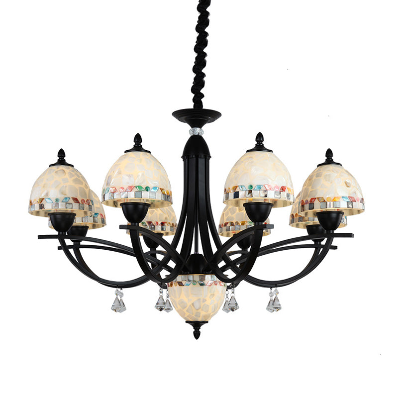 White Dome Chandelier Lighting Fixture Baroque 7/9 Lights - Rebooters