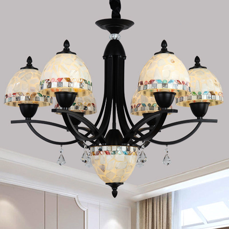 White Dome Chandelier Lighting Fixture Baroque 7/9 Lights - Rebooters