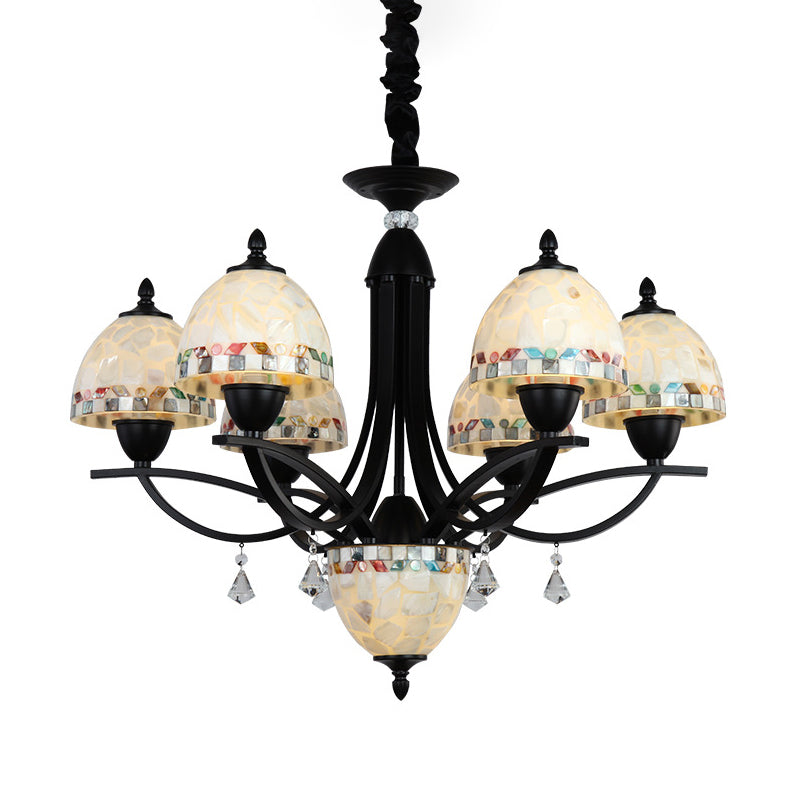 White Dome Chandelier Lighting Fixture Baroque 7/9 Lights - Rebooters