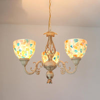 3/5 Lights Ceiling Chandelier Tiffany Mosaic Shell Pendant - Rebooters