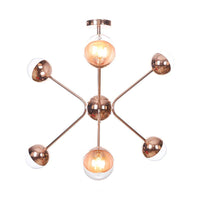 6 Lights Bedroom Hanging Ceiling Lamp Rose Gold LED Chandelier - Rebooters