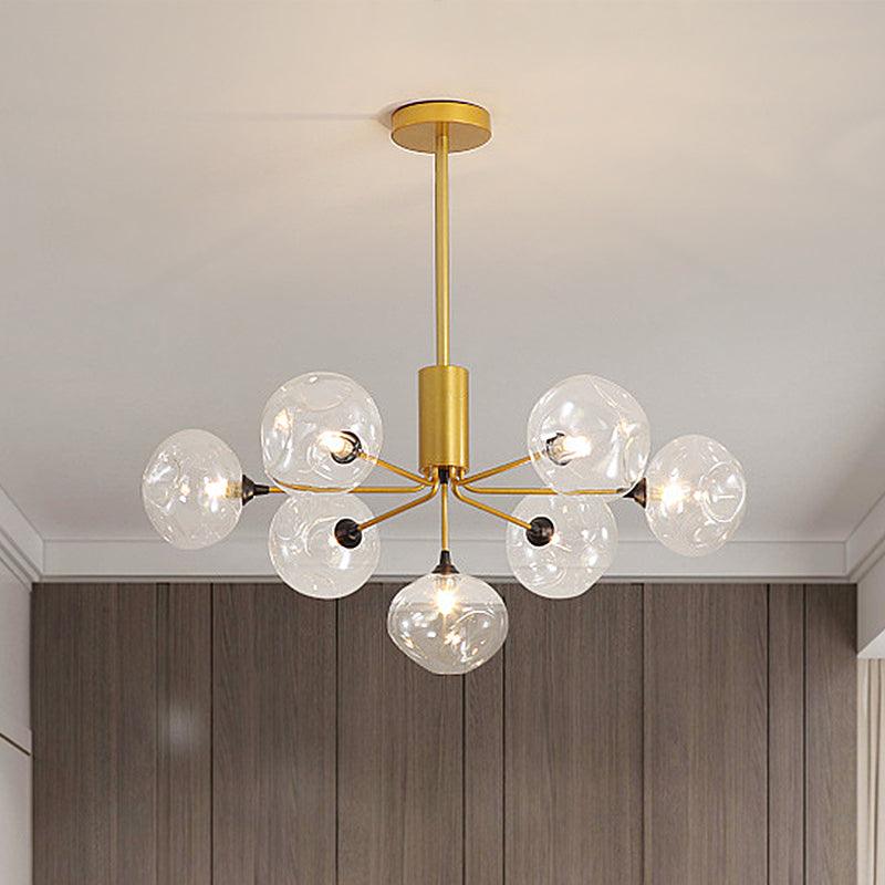7 Heads Bedroom Ceiling Chandelier Modernist Gold Light Fixture - Rebooters