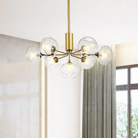 7 Heads Bedroom Ceiling Chandelier Modernist Gold Light Fixture - Rebooters