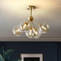 5 Heads Dining Room Pendant Chandelier Modern Brass Light - Rebooters