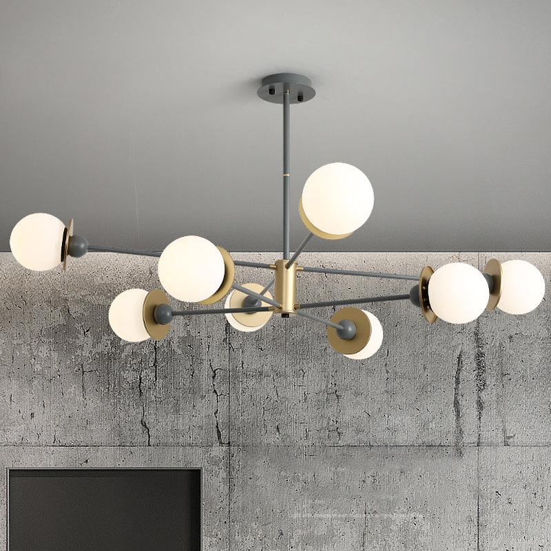 8 Bulbs Living Room Pendant Chandelier Modernism Grey Light - Rebooters