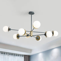 8 Bulbs Living Room Pendant Chandelier Modernism Grey Light - Rebooters