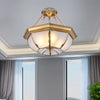 Bowl Dining Room Ceiling Lighting Traditional Opaque Glass 3/4 Bulbs Brass Semi Flush Mount Ceiling Light 14/16/18 Dia - Rebooters