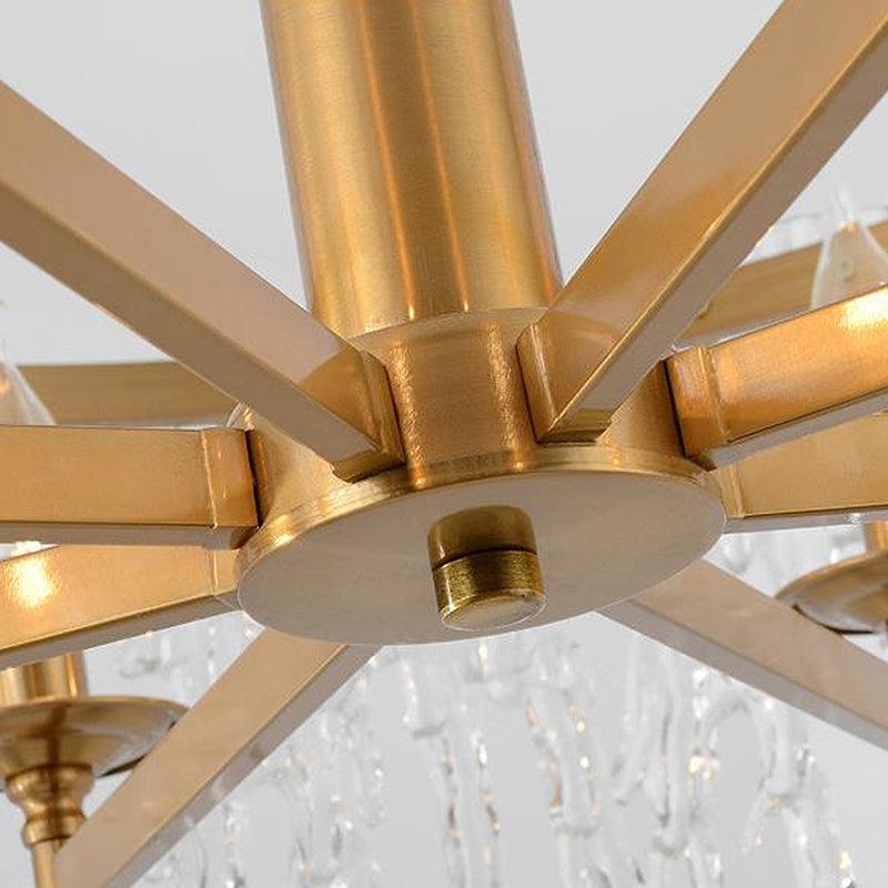 6 Heads Cascade Chandelier Lamp Modernist Crystal Ceiling Light - Rebooters