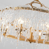 6 Heads Cascade Chandelier Lamp Modernist Crystal Ceiling Light - Rebooters