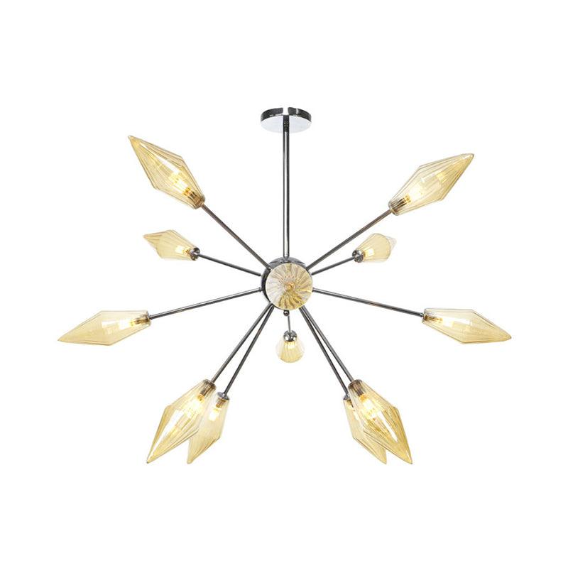9/12/15-Light Living Room Hanging Chandelier Lamp Industrial Amber Clear Pendant Light - Rebooters