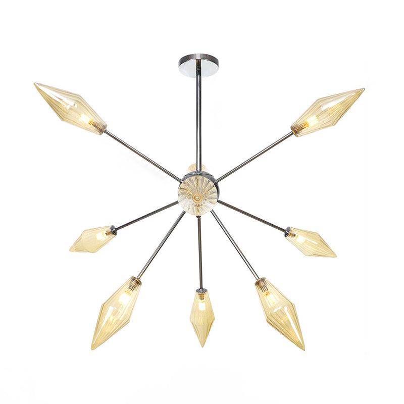 9/12/15-Light Living Room Hanging Chandelier Lamp Industrial Amber Clear Pendant Light - Rebooters
