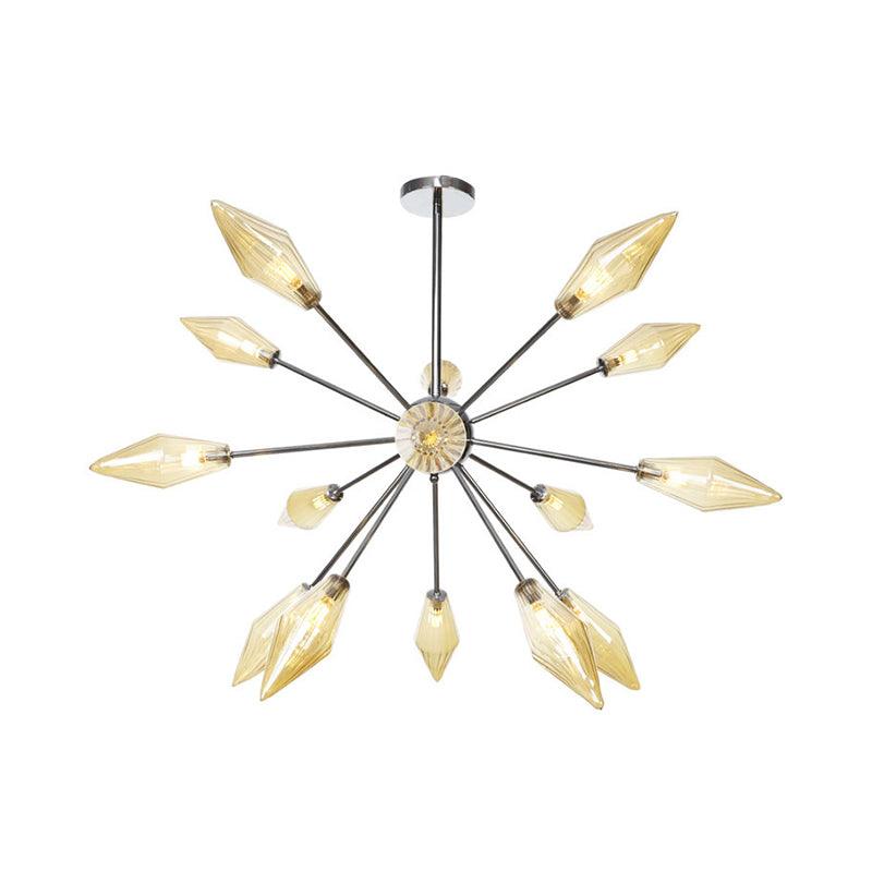 9/12/15-Light Living Room Hanging Chandelier Lamp Industrial Amber Clear Pendant Light - Rebooters