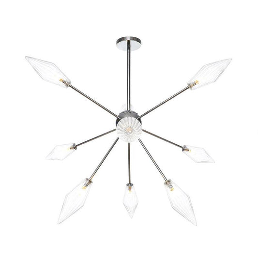 9/12/15-Light Living Room Hanging Chandelier Lamp Industrial Amber Clear Pendant Light - Rebooters