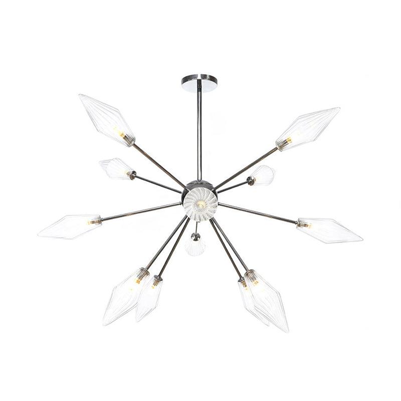 9/12/15-Light Living Room Hanging Chandelier Lamp Industrial Amber Clear Pendant Light - Rebooters