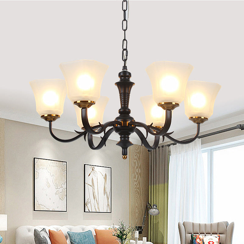 3/4/6 Bulbs Bedroom Ceiling Chandelier Retro Black Pendant Lighting - Rebooters