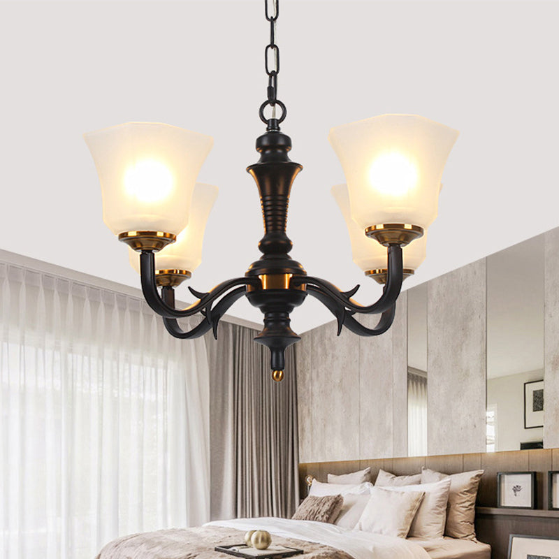 3/4/6 Bulbs Bedroom Ceiling Chandelier Retro Black Pendant Lighting - Rebooters