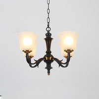 3/4/6 Bulbs Bedroom Ceiling Chandelier Retro Black Pendant Lighting - Rebooters