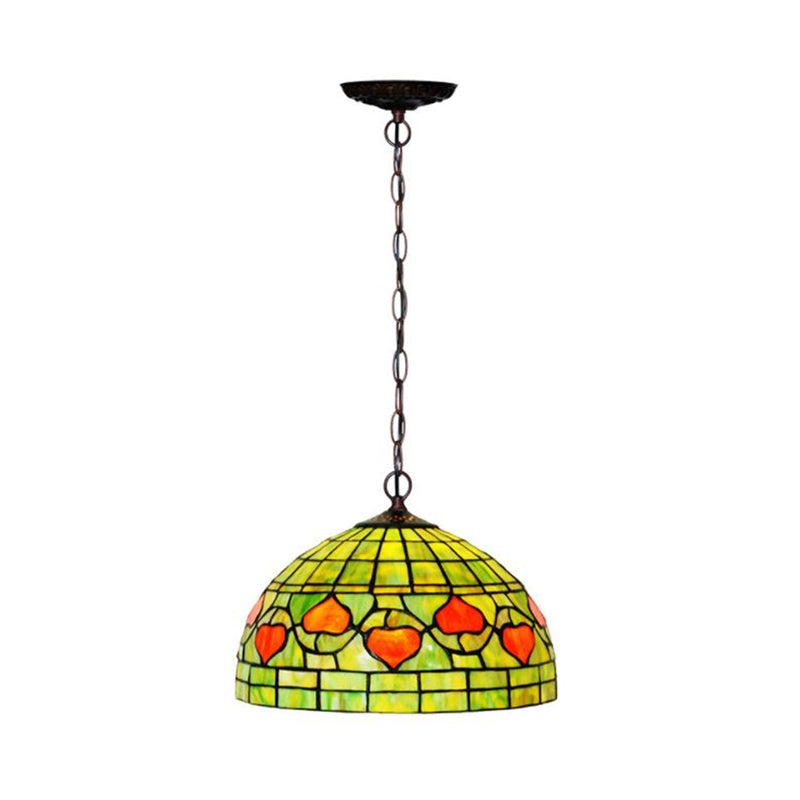 1 Light Kitchen Hanging Pendant Light Mediterranean Red Green Ceiling Lamp - Rebooters