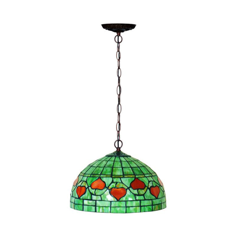 1 Light Kitchen Hanging Pendant Light Mediterranean Red Green Ceiling Lamp - Rebooters