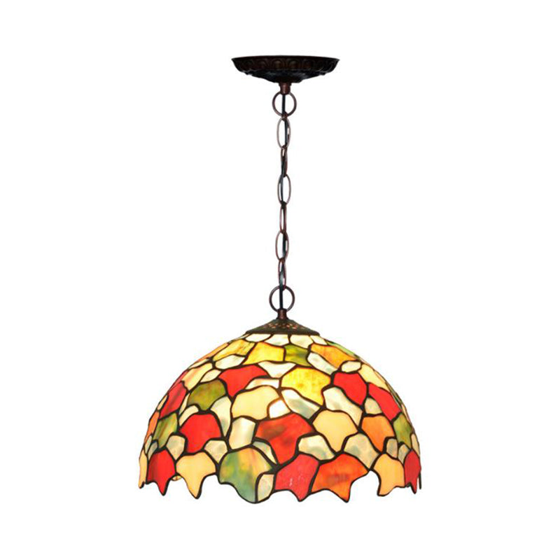 1 Light Kitchen Hanging Pendant Light Mediterranean Red Green Ceiling Lamp - Rebooters