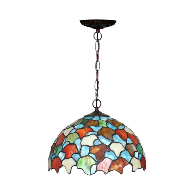 1 Light Kitchen Hanging Pendant Light Mediterranean Red Green Ceiling Lamp - Rebooters