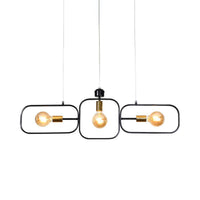 3 Heads Frame Pendant Chandelier Contemporary Metal Lighting - Rebooters